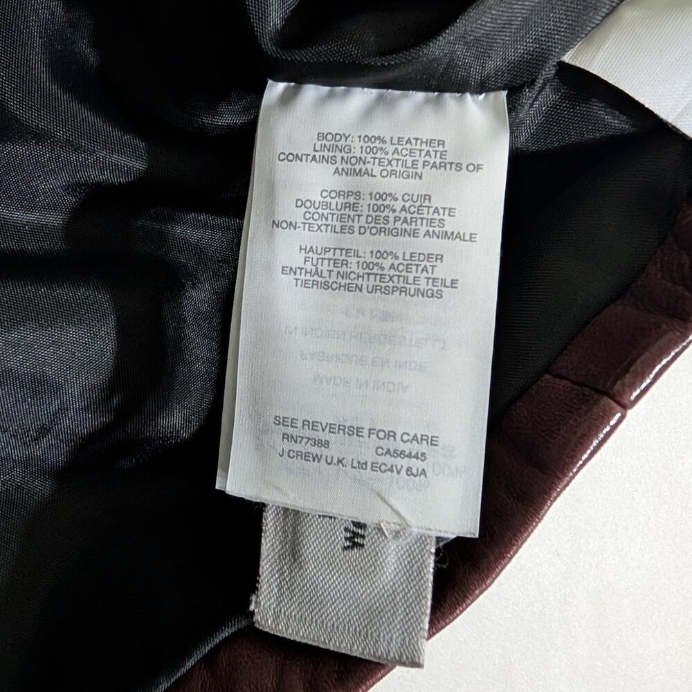 Madewell Washed Leather Motorcycle Jacket Size XS Cabernet Wine Preowned - Picture 8 of 14
